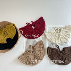 男童女童洋气时髦服饰叠穿搭配潮童针织麻花披肩毛线围脖