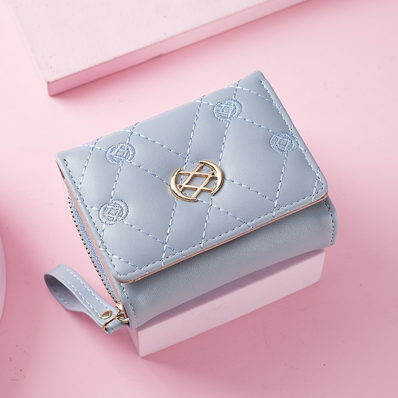 Wallet Women's Short Zipper Three-fold Embroidered Fashion New Multi-card Hand Bag Women's Small Bag Coin Purse Wholesale Wallet Women's Short Zipper Three-fold Embroidered Fashion New Multi-card Hand Bag Women's Small Bag Coin Purse Wholesale