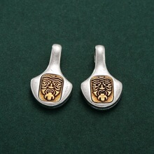 S925纯银扎基拉姆卡子挂件藏式文玩侧手串DIY编绳银饰品配件