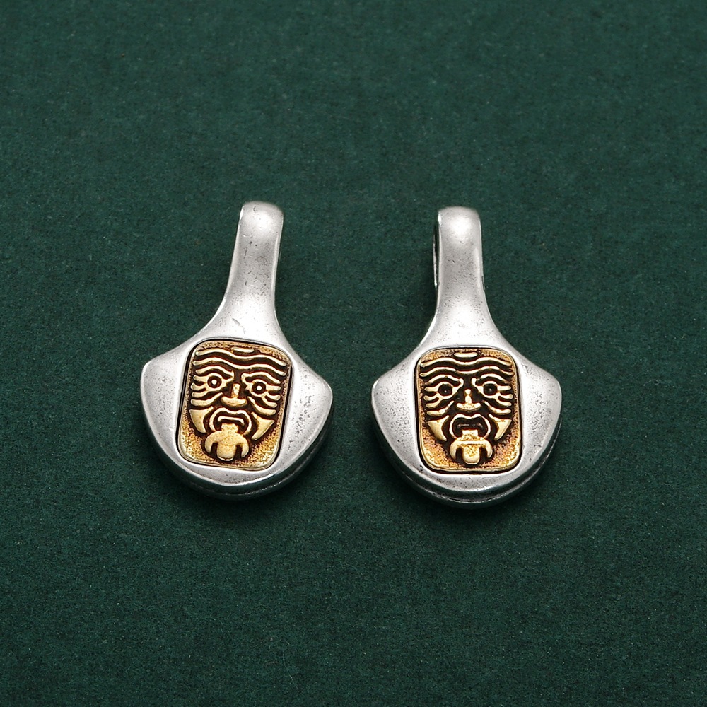 S925纯银扎基拉姆卡子挂件藏式文玩侧手串DIY编绳银饰品配件