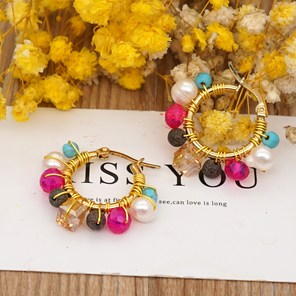 ethnic color crystal gem earringspicture4