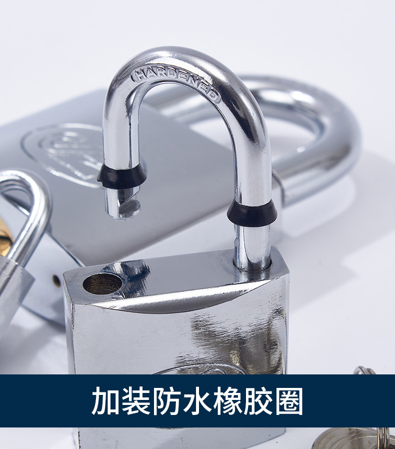 Pujiang factory direct sales thick type Shengli chrome-plated lock with waterproof ring copper core padlock warehouse door lock head pic 8