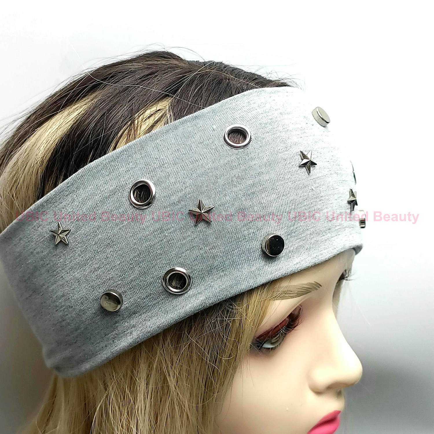 HW250604-45x8cm朋克风圆气眼五角星平面钉混搭弹