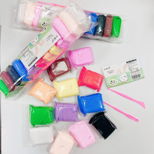12-color ultra-light clay set, mud rabbit, children's colored clay, plasticine set, 12-color ultra-light clay set