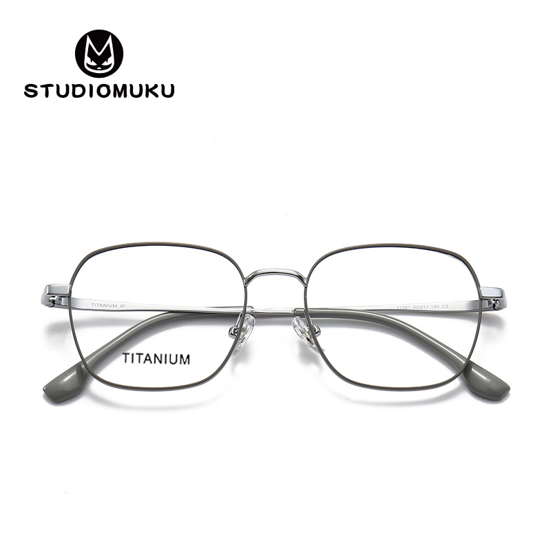 STUDIOMUKU mu gafas frescas este verano debe probar gafas marco titanio puro borde grueso gafas marco