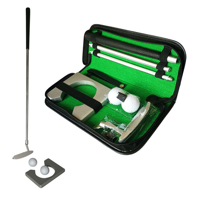 Golf Putting Practice Device Gift Box Mahogany Set Aluminum Alloy Set Three-Section Putting Gift Set Box Golf Putting Practice Device Gift Box Mahogany Set Aluminum Alloy Set Three-Section Putting Gift Set Box
