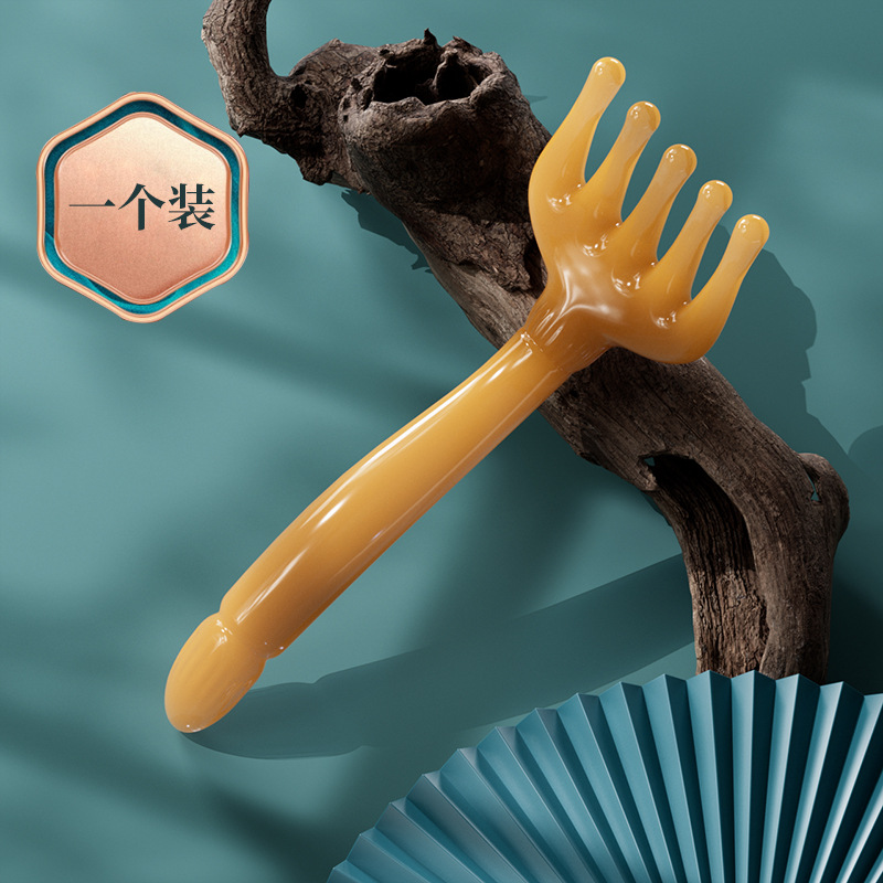 Masajeador de cabeza de cinco garras masaje peine herramienta de terapia capilar resina tendón dragado Meridian rascarse cuero cabelludo descompresión artefacto