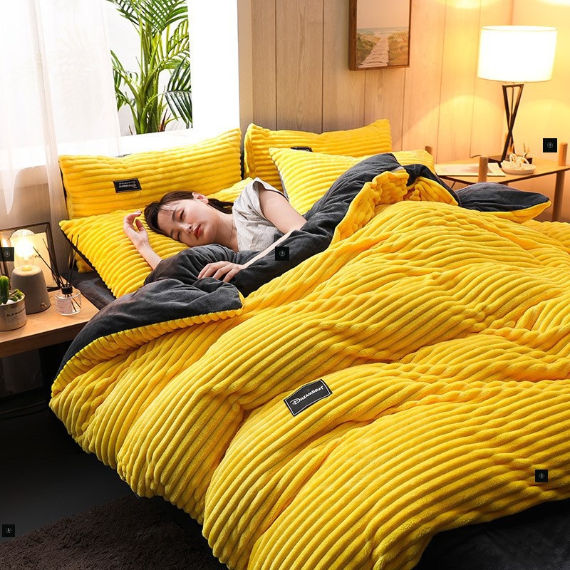 Winter bedsheets set duvet cover bedding 4sets flannel warm