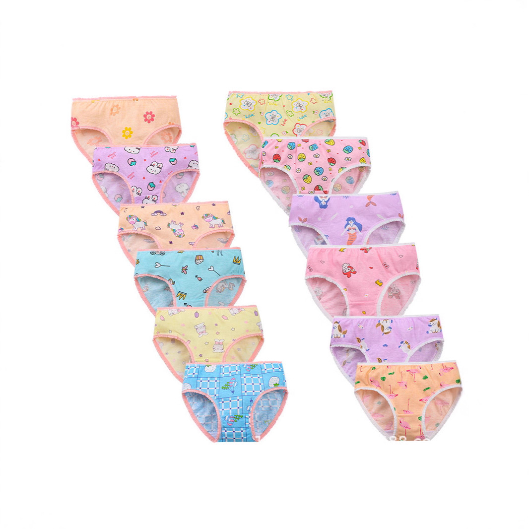 Cross-Border All-Cotton Children's Underwear for Girls, Triangle Style, Pure Cotton, Printed, Foreign Trade, Summer, Cross-Border
