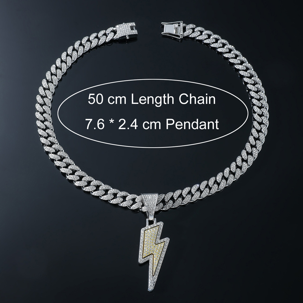 Hip Hop Foudre Alliage Placage Incruster Strass Hommes Pendentif display picture 1