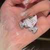 Zirconium with letters, silver needle, cute earrings, light luxury style, Chanel style, silver 925 sample, bright catchy style