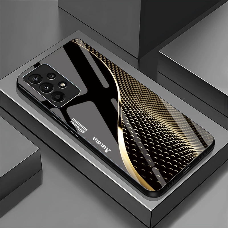 Samsung, compatible glass phone case, mirror effect, 36, business version, fall protection