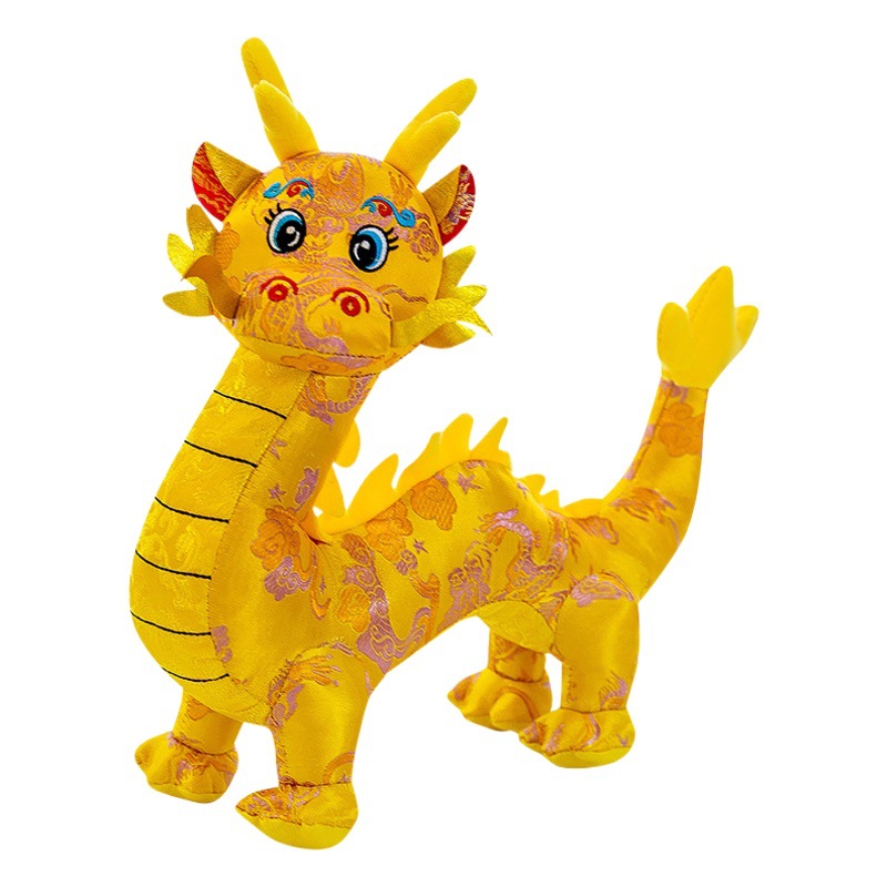 2024 año del dragón mascota de peluche de juguete juego de la espiga simulación dragón muñeca zodiaco dragón chino muñeca actividad regalo image 1