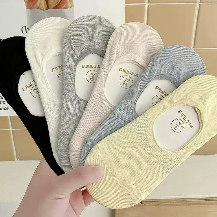 Невидимые сетчатые носки для женщин, нескользящие, нескользящие носки-лодочки, чистый цвет хлопка, впитывающие пот и дышащие, летние тонкие, с неглубоким горлышком, короткая трубка