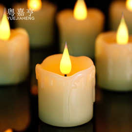 亚马逊热卖水滴电子蜡烛灯流泪2032电池烛光音乐会婚礼生日派对蜡