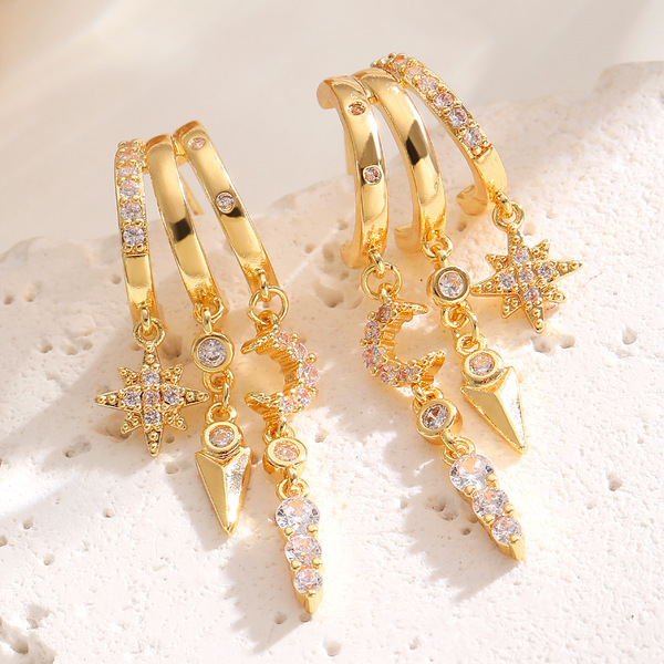 fashionable creative design earrings with zircon