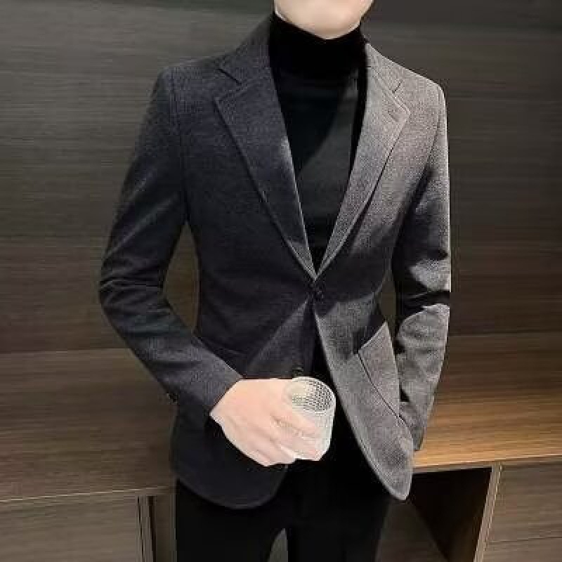 2024年新韓国版トレンドメンズスーツ、ハンサムでスリムな香港風スーツジャケット、メンズ秋冬万能カジュアルスーツ|undefined