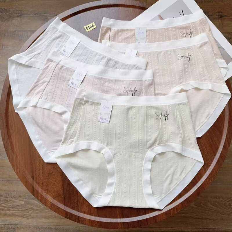 5106 # 50 pieces of modal jacquard cotton mid-high waist large size women's panties 5106 # 50 pieces of modal jacquard cotton mid-high waist large size women's panties