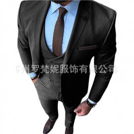 新款男士西装三件套商务休闲婚礼伴郎男士套装礼服主持人宴会西服
