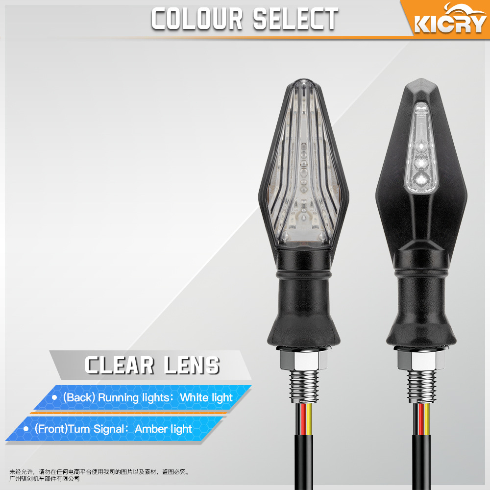 Accesorios de modificación de la motocicleta universal de doble cara de dos colores LED Luz indicadora de señal de giro de la motocicleta