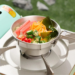 戶外野餐筷收納套裝露營碗便攜碗不鏽鋼304可摺疊餐具雪拉碗