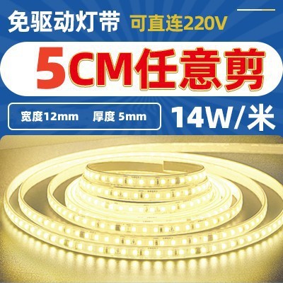 灯带led灯条 三色变光自粘220v工程特亮家用客厅灯槽吊顶户外防水|undefined