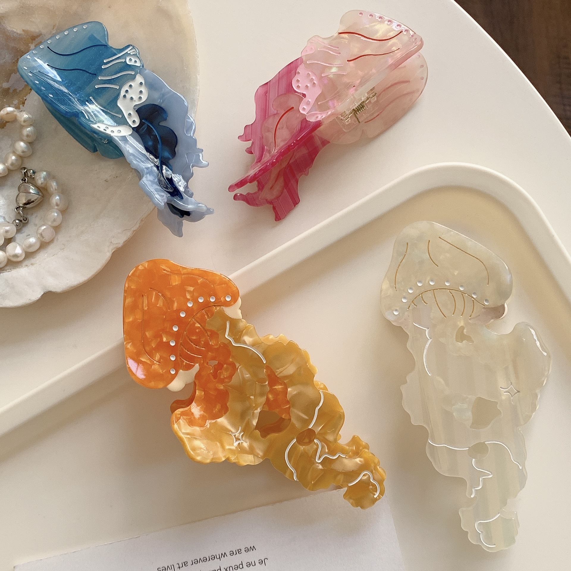 1 Piece Quantity Acetic acid sheets Material Cute Marine Style Women's Jellyfish Acetic Acid Sheets Hair Claws