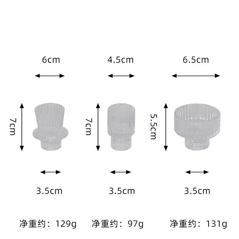 ヨーロッパ式シンプルinsガラス燭台家庭用棒ワックスベースロマンチックな食卓ろうそく台クリエイティブ家庭装飾品|undefined