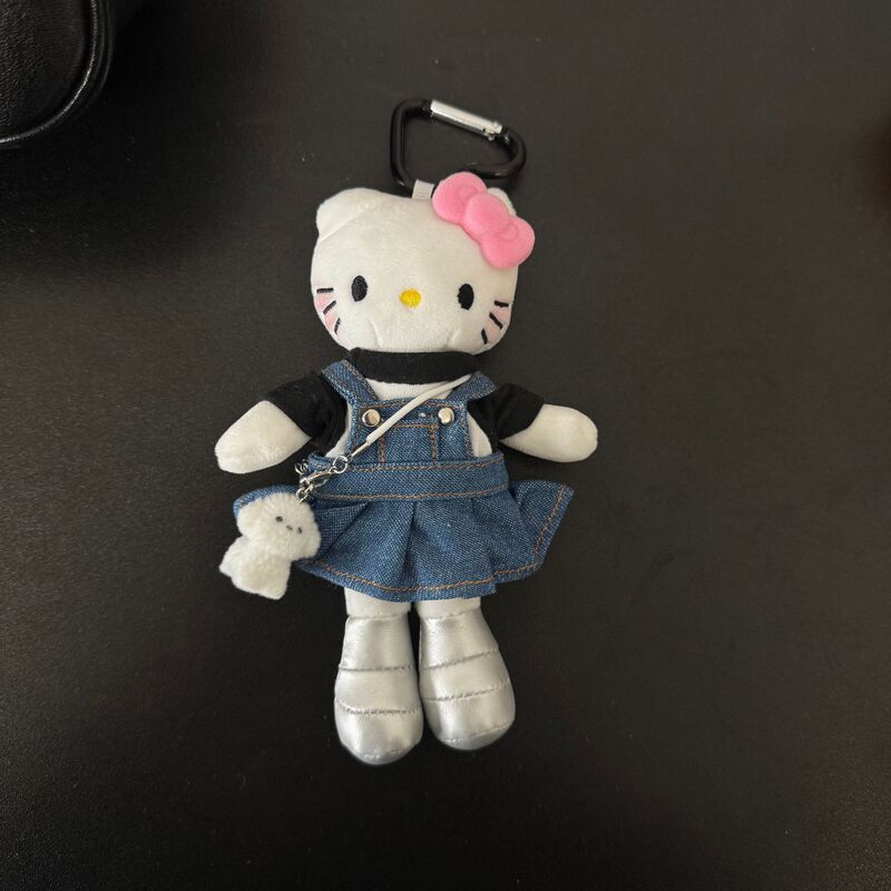 新款可爱长腿kitty毛绒挂件裙子换装娃衣ins风玩偶挂饰背包|undefined