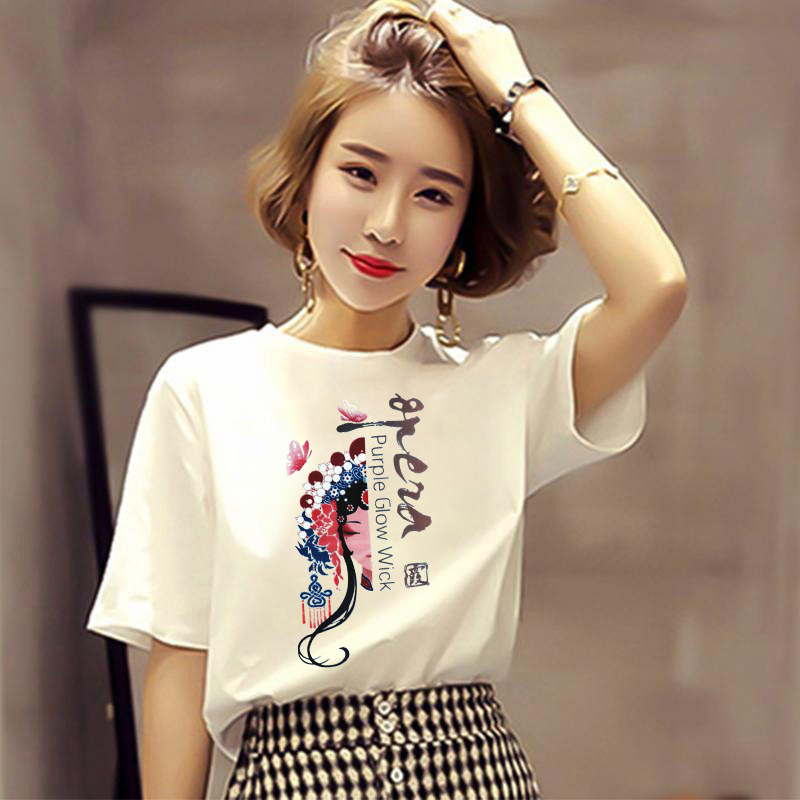 2025 New Fashion Short-Sleeved T-Shirt for Women Chinese Style Printed Ins Loose Slimming Look Round Neck Plus Size Women's Top Trendy 2025 New Fashion Short-Sleeved T-Shirt for Women Chinese Style Printed Ins Loose Slimming Look Round Neck Plus Size Women's Top Trendy