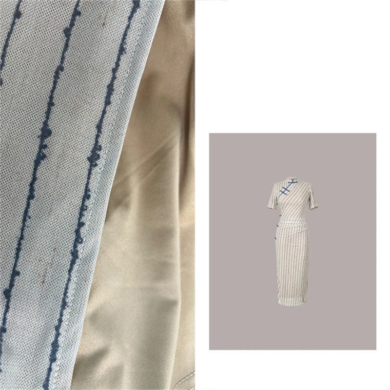大码微胖mm新中式优雅大码旗袍连衣裙夏季气质条纹显瘦中长裙女装|undefined