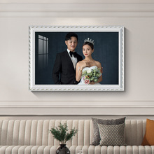 婚纱照相框挂墙放大尺寸结婚冲印洗照片做成打印带框来图制作