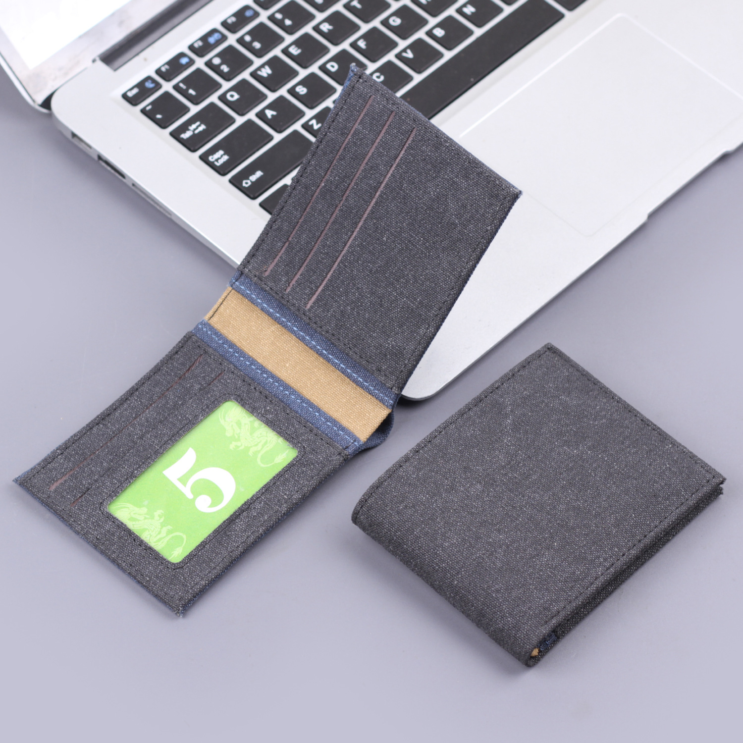 Cartera corta de lona para hombre Venta caliente de comercio exterior Nuevo estilo Wallet man Cartera para hombre 9 posiciones para tarjeta Cartera para hombre