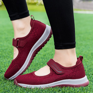 Summer Middle-aged and Elderly Walking Shoes Women's Soft Sole Mesh Shoes Casual Travel Shoes Lightweight Breathable Sneakers for the Elderly