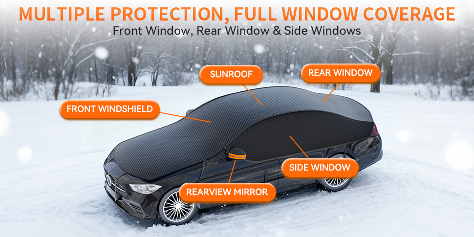 Car Snow Cover, Front Windshield Cover, Thickened Anti-Frost, Anti-Freeze, Sun Protection, Car Sunshade, Car Cover