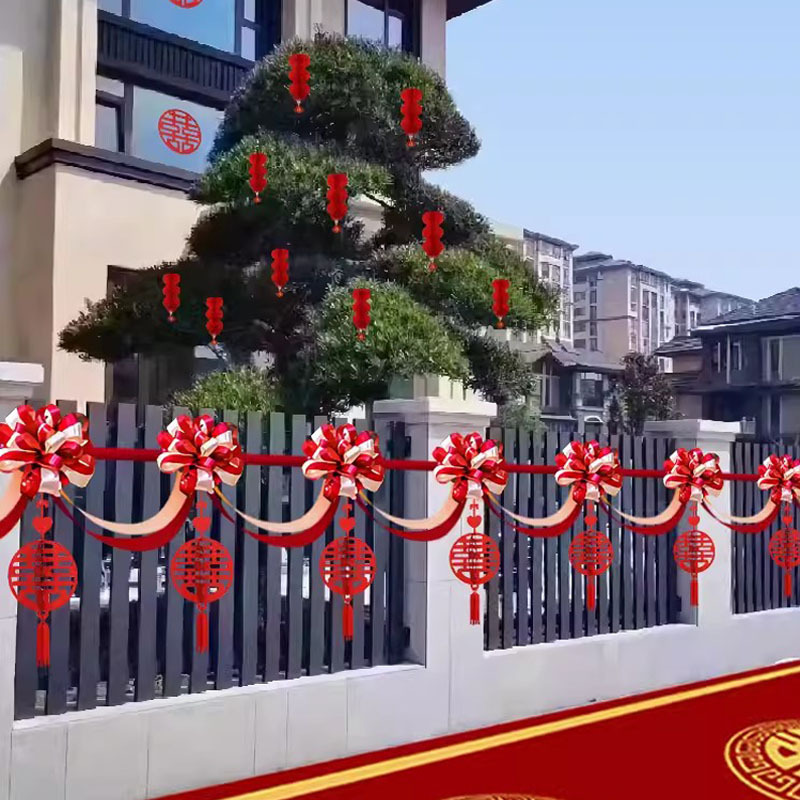 Wedding decoration balcony railing rural yard fence exterior wedding layout wedding latte art wedding room layout set