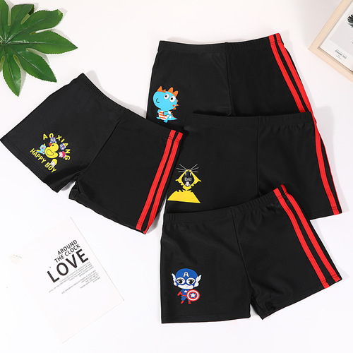 Children's swim trunks cartoon anime small medium large boy hot spring swimming suit boy baby flat waist quick-dry shorts