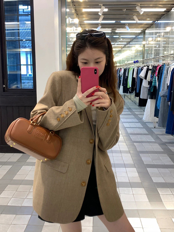 小西装外套女2025春秋新款超好看韩系休闲高级感小个子西服设计感|undefined
