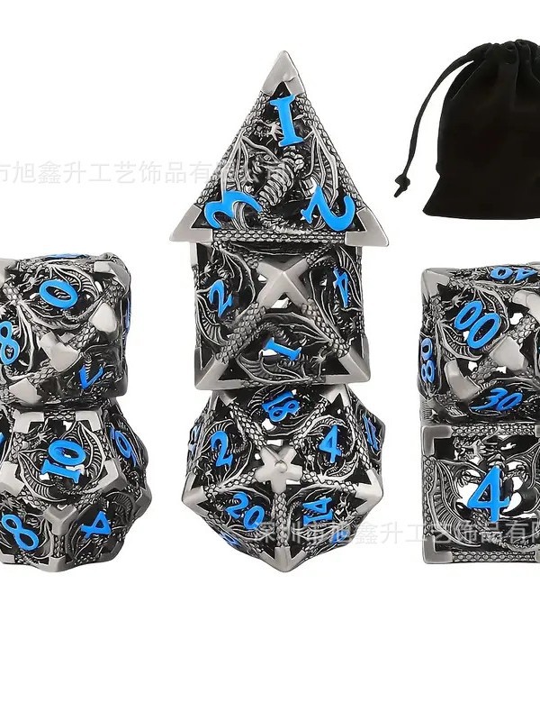 Kesulu metal hueco dragón Dados DND dragón y ciudad subterránea corriendo grupo juego de mesa multi-Cara dados digitales al por mayor D20