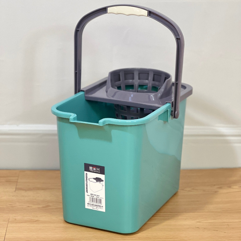 Thickened Square Mop Universal Household Extra Large Pulley Mop Eluting One Squeeze Water Single Bucket Plastic Bucket Floor Bucket