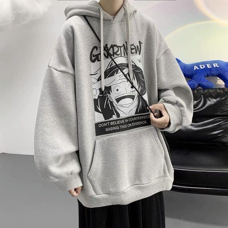 One Piece Sweatshirt Men's Spring and Autumn Hooded High Street Sports Fashion Brand Ins Loose Jacket Teenage Student Clothes One Piece Sweatshirt Men's Spring and Autumn Hooded High Street Sports Fashion Brand Ins Loose Jacket Teenage Student Clothes