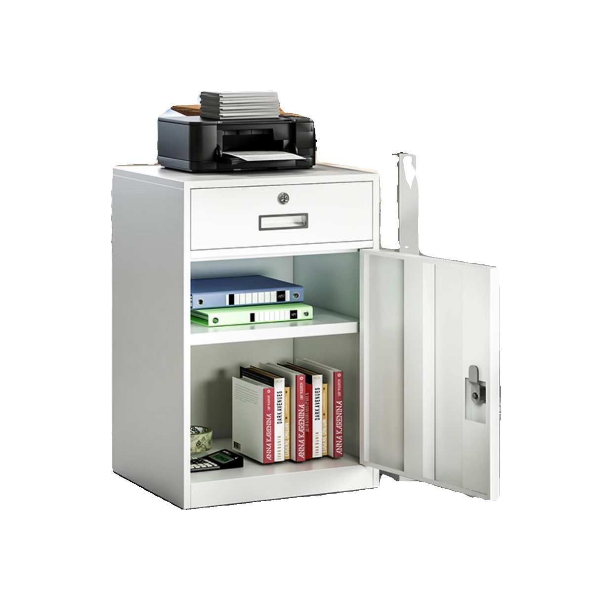 Gabinete de archivos, gabinete de archivos de oficina, armario bajo, armario bajo la mesa, armario de almacenamiento con cerradura.