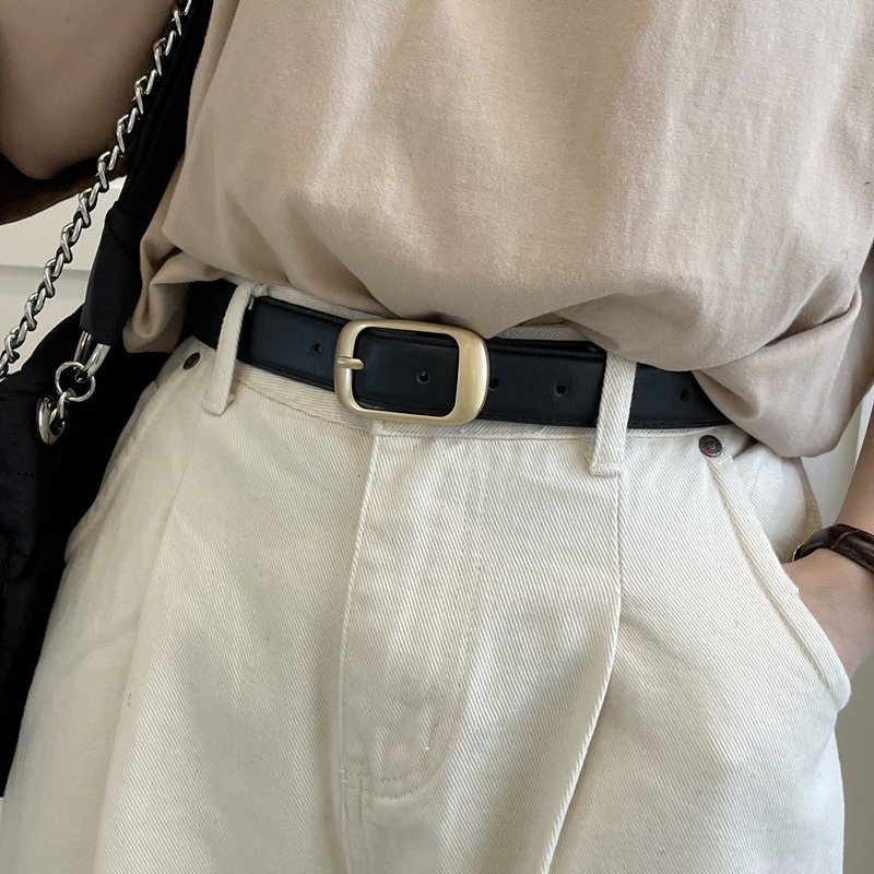 Minimalist Women's Leather Belt For Jeans And Suit Trousers_voghion.com