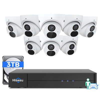 8MP金属外壳户外poe海螺机宽动态摄像头4K高清半球监控套装|ms