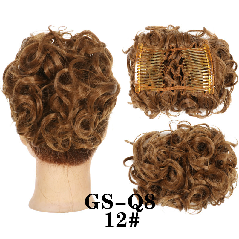 Transfronterizos europeos y estadounidenses rizos brotes de cabello al por mayor mujeres rizos ondas chinas retro flores brotes de caballo cabello de pino peluca