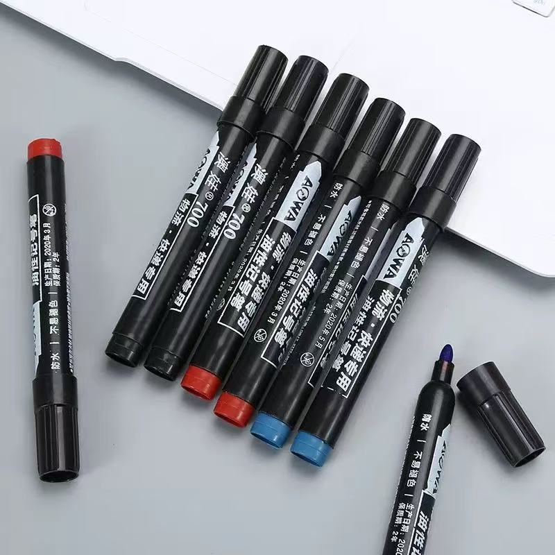 Oil-Based Marker Black Large-Head Pen Red Logistics Packaging Pen Blue Marker Pen Stationery Marker Pen Direct Sale