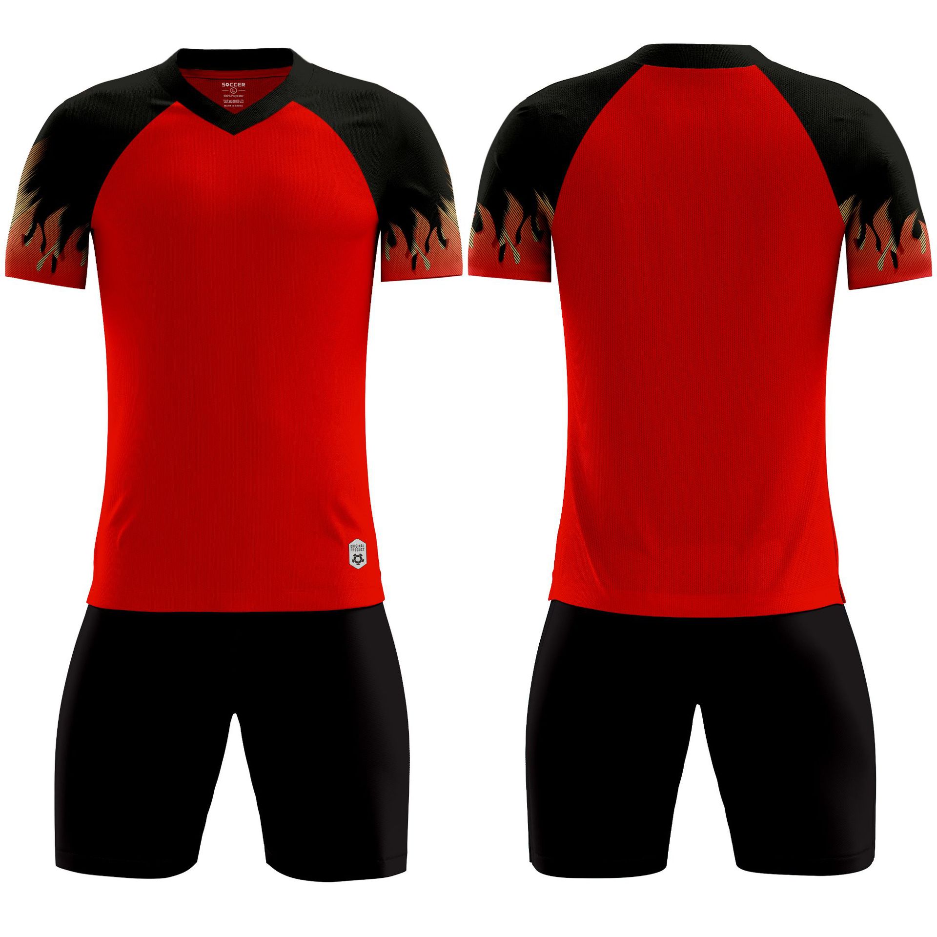 Maillot de Football pour enfants, maillot d'équipe de jeu pour hommes, entraînement d'été, Double poche, manches courtes, maillot de Football pour enfants_voghion.com