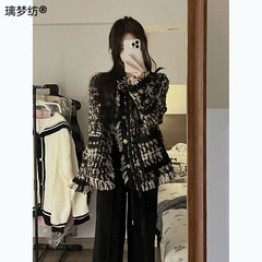 流苏小香风短款外套夹棉加厚女秋冬高级感韩系温柔粗花呢璃梦纺