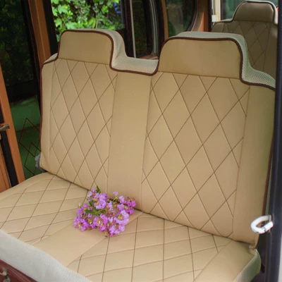 All-Season Universal Fully Enclosed Electric Tricycle Seat Cover Cushion, Four-Wheel Vehicle, Elderly Scooter, Student Car Seat Cover (Electric car cushion) - beige