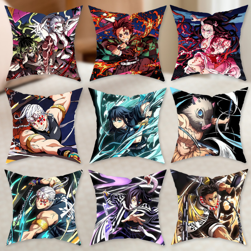 New Demon Slayer Series Anime Pillow Home Bedroom Sofa Decorative Pillow Case Office Lunch Break Pillow Case